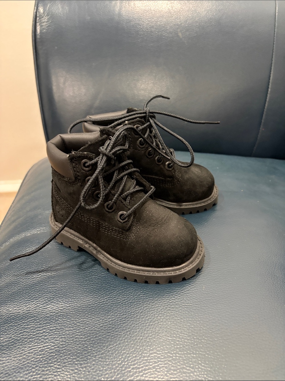 Timberland Kids Black Suede Lace-Up Outdoor Boots